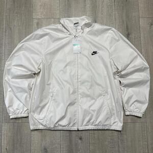Nike Club+ Full-Zip Woven Jacket XL White DX0672-030 Embroidered Windbreaker XL